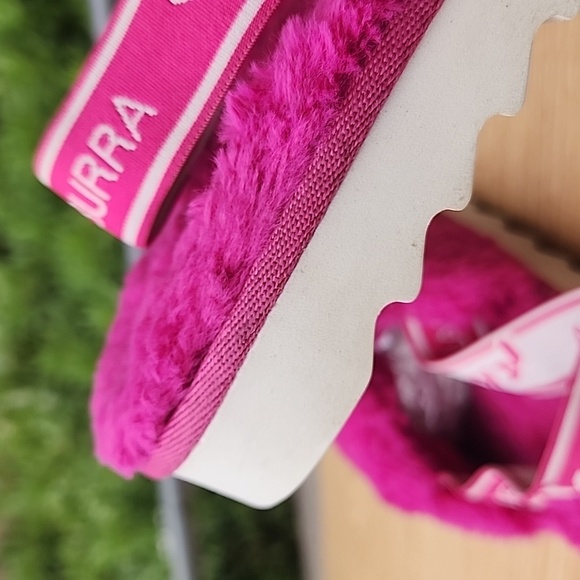 Koolaburra by UGG Kid's Backstrap Slide Sandals Fuzz'n Raspberry Rose Size US 4 - Picture 5 of 13